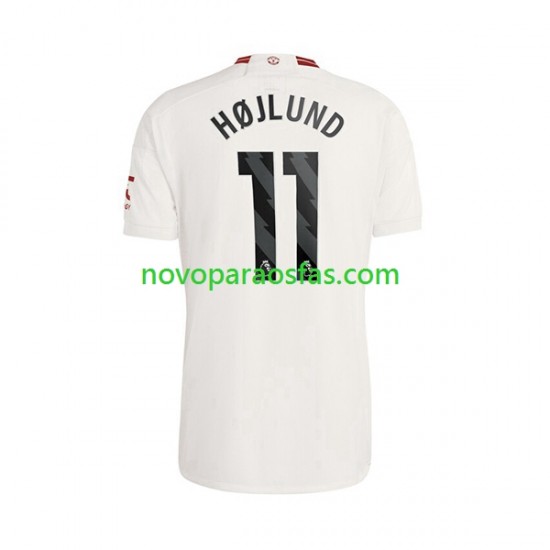 Camisolas Manchester United Rasmus Hojlund 11 Homem Alternativo 2023-2024 Manga Curta