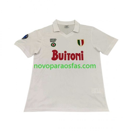 Camisolas Napoli 1987 1988 Retro Homem Visitante Manga Curta