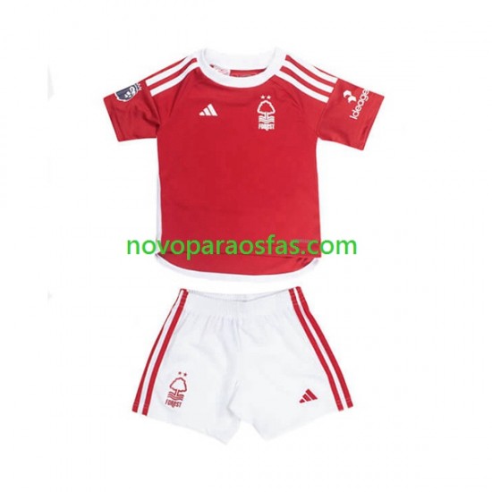 Camisolas Nottingham Forest Criança Casa 2023-2024 Manga Curta