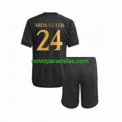 Camisolas Real Madrid Arda Guler 24 Criança Alternativo 2023-2024 Manga Curta