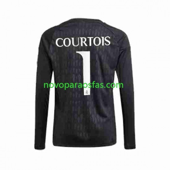 Camisolas Real Madrid Thibaut Courtois 1 Guarda-redes Homem Visitante 2023-2024 Manga Comprida