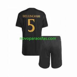 Camisolas Real Madrid Jude Bellingham 5 Criança Alternativo 2023-2024 Manga Curta