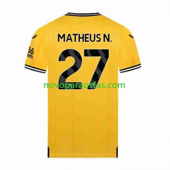 Camisolas Wolverhampton Wanderers Matheus Nunes 27 Homem Casa 2023-2024 Manga Curta