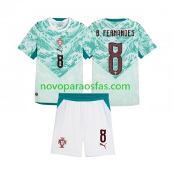 Camisolas Portugal Bruno Fernandes 8 Criança Visitante 2026 2027 Manga Curta