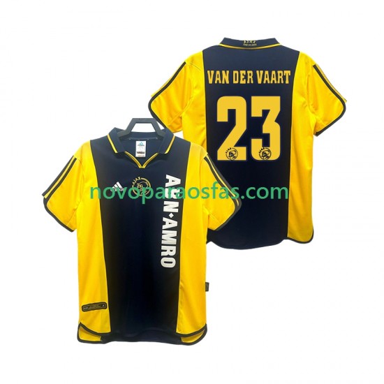 Camisolas AFC Ajax VAN DER VAART 23 2000 2001 Retro Homem Visitante Manga Curta
