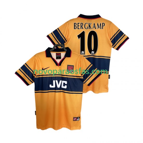 Camisolas Arsenal BERGKAMP10 1997 Retro Homem Visitante 1999 Manga Curta