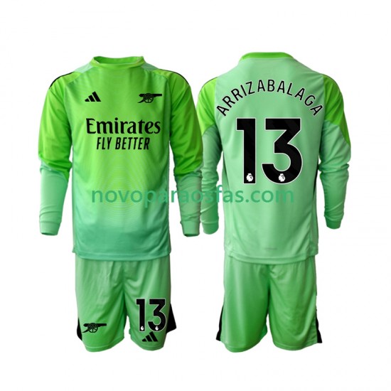 Camisolas Arsenal Kepa Arrizabalaga 13 Guarda-redes Criança Visitante 2025-2026 Manga Comprida
