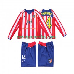 Camisolas Atlético Madrid SIMEONE 14 2005 Retro Criança Casa 2004 Manga Comprida