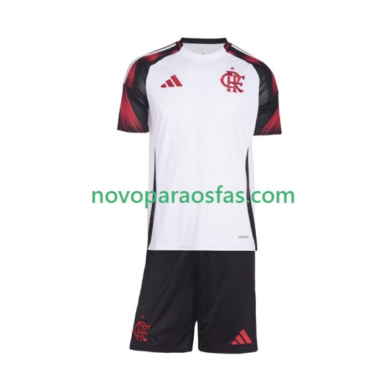 Camisolas CR Flamengo Criança Visitante 2025-2026 Manga Curta