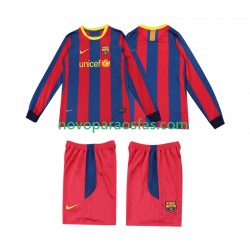 Camisolas FC Barcelona Retro Criança Casa 2011 2010 Manga Comprida