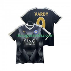 Camisolas Leicester City VARDY 9 2014 2015 Retro Homem Visitante Manga Curta