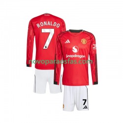 Camisolas Manchester United Cristiano Ronaldo 7 Criança Casa 2025-2026 Manga Comprida