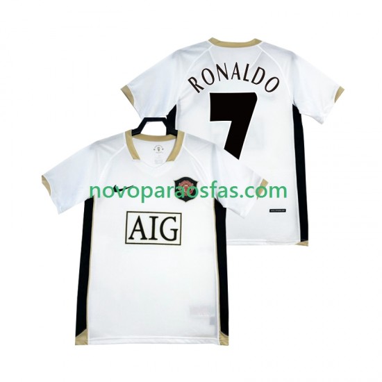 Camisolas Manchester United RONALDO 7 -2007 Retro Homem Visitante 2006 Manga Curta