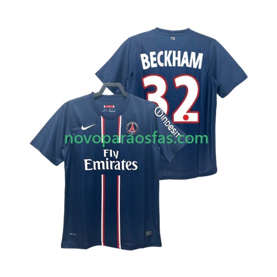 Camisolas Paris Saint-Germain BECKHAM 32 2012 2013 Retro Homem Casa Manga Curta