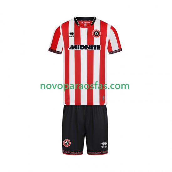 Camisolas Sheffield United Criança Casa 2025-2026 Manga Curta