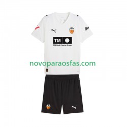 Camisolas Valencia CF Criança Casa 2025-2026 Manga Curta