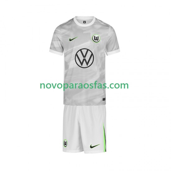 Camisolas VfL Wolfsburg Criança Visitante 2025-2026 Manga Curta