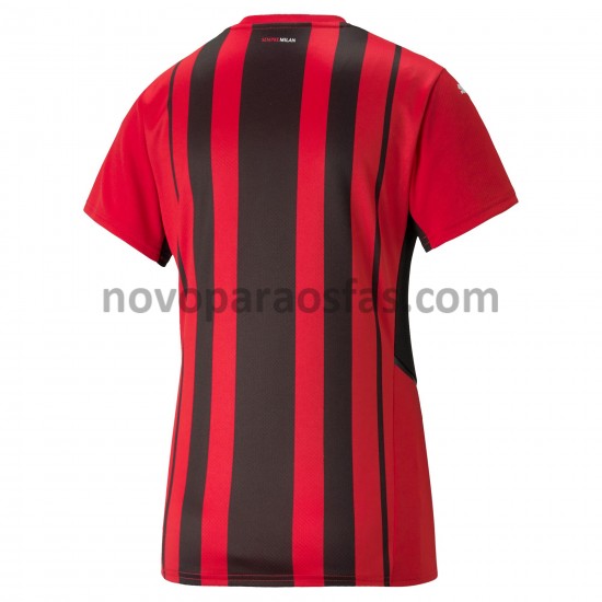 Camisolas AC Milan Mulher Casa 2021-2022 Manga Curta