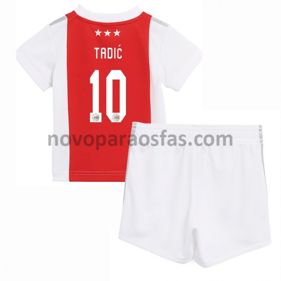 Camisolas AFC Ajax Dusan Tadic 10 Criança Casa 2021-2022 Manga Curta