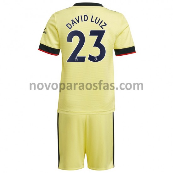 Camisolas Arsenal David Luiz 23 Criança Visitante 2021-2022 Manga Curta