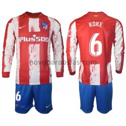 Camisolas Atlético Madrid Koke 6 Criança Casa 2021-2022 Manga Comprida