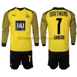 Camisolas Borussia Dortmund Sancho 7 Criança Casa 2021-2022 Manga Comprida