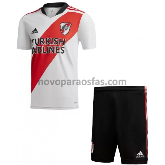 Camisolas CA River Plate Criança Casa 2021-2022 Manga Curta