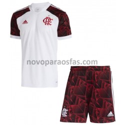 Camisolas CR Flamengo Criança Visitante 2021-2022 Manga Curta