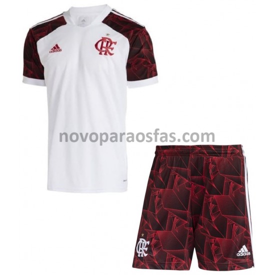 Camisolas CR Flamengo Criança Visitante 2021-2022 Manga Curta