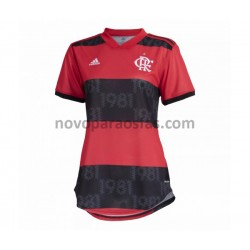 Camisolas CR Flamengo Mulher Casa 2021-2022 Manga Curta