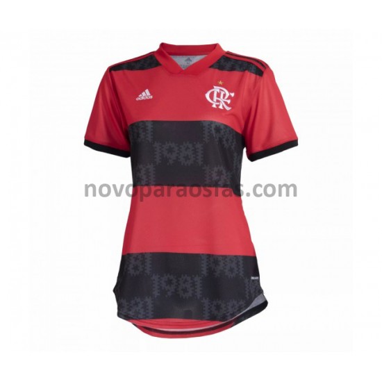 Camisolas CR Flamengo Mulher Casa 2021-2022 Manga Curta