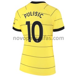 Camisolas Chelsea Christian Pulisic 10 Mulher Visitante 2021-2022 Manga Curta