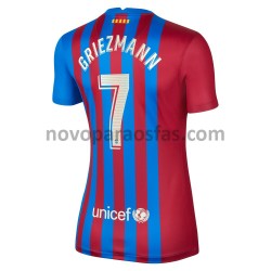 Camisolas FC Barcelona Antoine Griezmann 7 Mulher Casa 2021-2022 Manga Curta