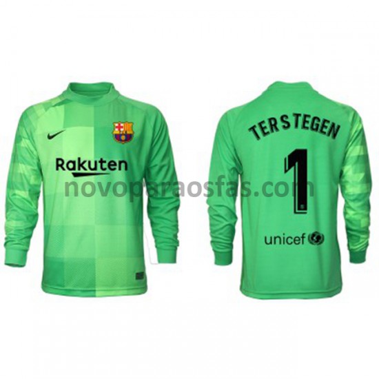 Camisolas FC Barcelona Guarda-redes Ter Stegen 1 Alternativo 2021-2022 Manga Comprida