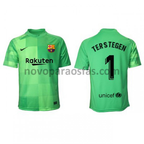 Camisolas FC Barcelona Guarda-redes Ter Stegen 1 Alternativo 2021-2022 Manga Curta