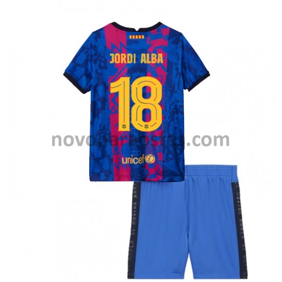 Camisolas FC Barcelona Jordi Alba 18 Criança Alternativo 2021-2022 Manga Curta
