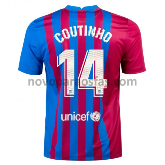 Camisolas FC Barcelona Philippe Coutinho 14 Casa 2021-2022 Manga Curta