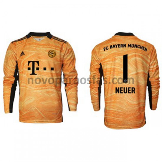 Camisolas Bayern de Munique Guarda-redes Manuel Neuer 1 Casa 2021-2022 Manga Comprida