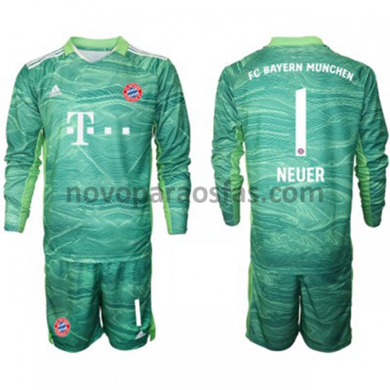 Camisolas Bayern de Munique Guarda-redes Manuel Neuer 1 Criança Alternativo 2021-2022 Manga Comprida