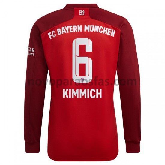Camisolas Bayern de Munique Joshua Kimmich 6 Casa 2021-2022 Manga Comprida
