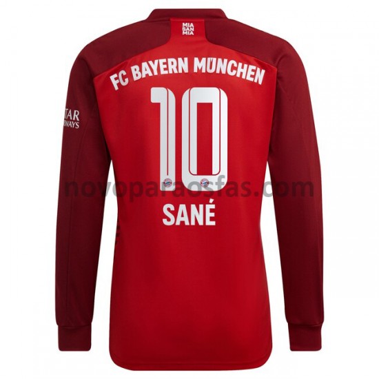 Camisolas Bayern de Munique Leroy Sane 10 Casa 2021-2022 Manga Comprida