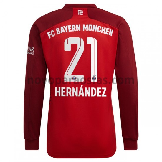 Camisolas Bayern de Munique Lucas Hernandez 21 Casa 2021-2022 Manga Comprida