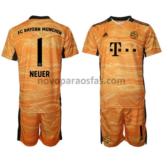 Camisolas Bayern de Munique Manuel Neuer 1 Guarda-redes Criança Casa 2021-2022 Manga Curta