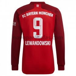 Camisolas Bayern de Munique Robert Lewandowski 9 Casa 2021-2022 Manga Comprida