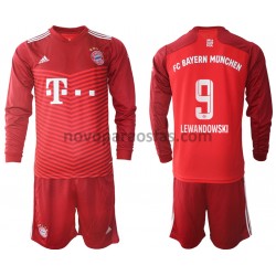 Camisolas Bayern de Munique Robert Lewandowski 9 Criança Casa 2021-2022 Manga Comprida