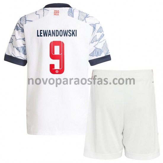 Camisolas Bayern de Munique Robert Lewandowski 9 Criança Alternativo 2021-2022 Manga Curta