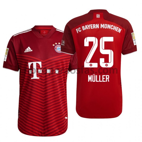 Camisolas Bayern de Munique Thomas Muller 25 Casa 2021-2022 Manga Curta