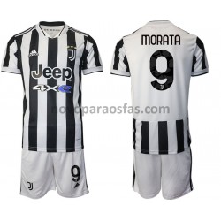 Camisolas Juventus Alvaro Morata 9 Criança Casa 2021-2022 Manga Curta