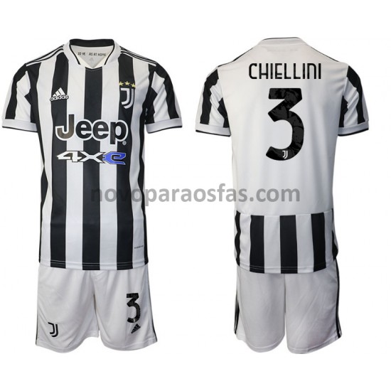 Camisolas Juventus Giorgio Chiellini 3 Criança Casa 2021-2022 Manga Curta