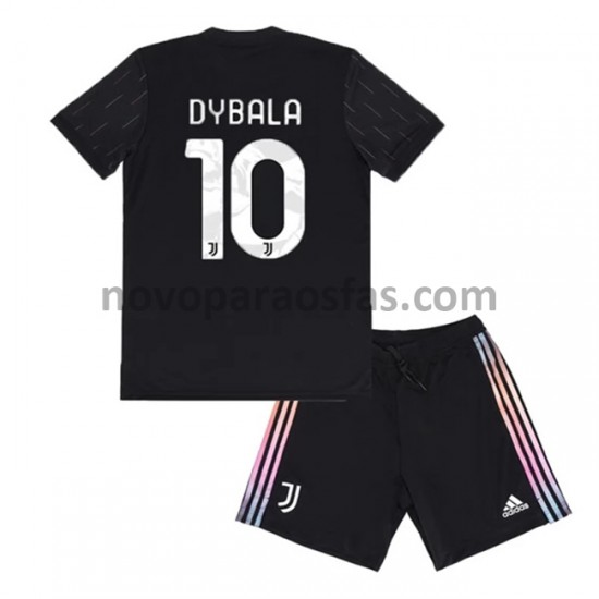Camisolas Juventus Paulo Dybala 10 Criança Visitante 2021-2022 Manga Curta